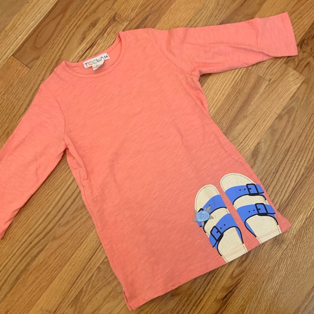 Teela Girls Coral Graphic Tee size 14